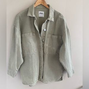 Light green Zara army jacket top